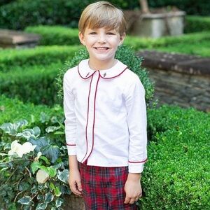 NWT Edgehill Collection Boys Long Sleeve Embroidered Bottom Front Shirt Top 3T